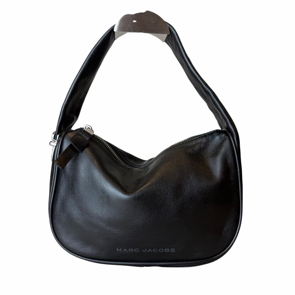 Rare Marc Jacobs Pushlock Mini Hobo Bag Black Leather Small Designer Shoulder - Picture 4 of 11